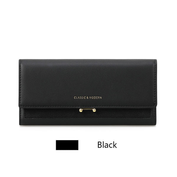 New High Capacity Woman Hasp Long Wallet Nubuck Leather Wallet 3 Folds Card Holder Purse Simple Women Fashion Phone bag