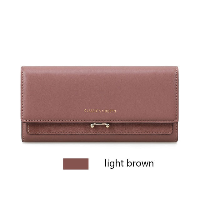 New High Capacity Woman Hasp Long Wallet Nubuck Leather Wallet 3 Folds Card Holder Purse Simple Women Fashion Phone bag