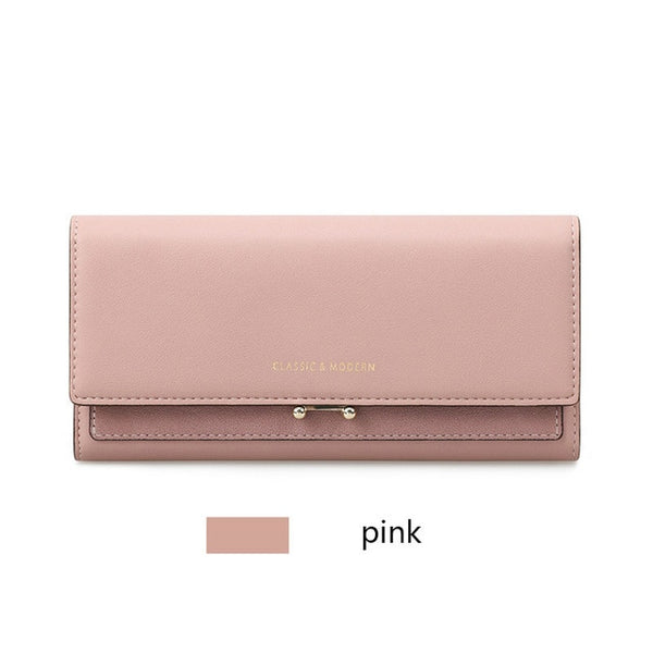 New High Capacity Woman Hasp Long Wallet Nubuck Leather Wallet 3 Folds Card Holder Purse Simple Women Fashion Phone bag