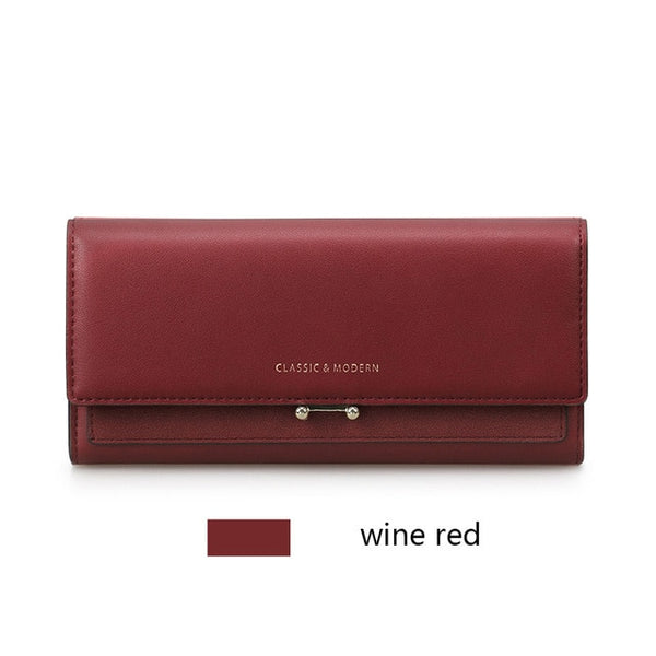 New High Capacity Woman Hasp Long Wallet Nubuck Leather Wallet 3 Folds Card Holder Purse Simple Women Fashion Phone bag