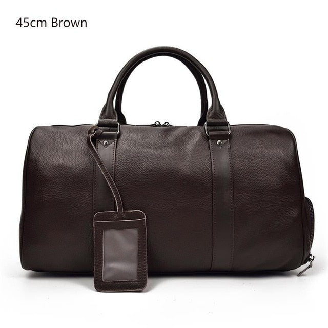 MAHEU Natural Cow Skin Travel Bags Waterproof Men's Leather Overnight Bags Hand Luggage Men Male Weekend Bag Business Man 55cm