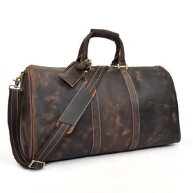 Extra large crazy horse genuine leather travel bag men big capacity Real leather shoulder weekend luggage bag handbag for man