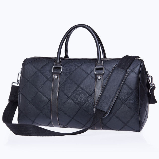 WESTAL Men's Luggage Travel Bags Genuine Leather Duffle Bag Suitcase and Travel Tote Carry on Luggage Bags Big/Weekend Bags 8883