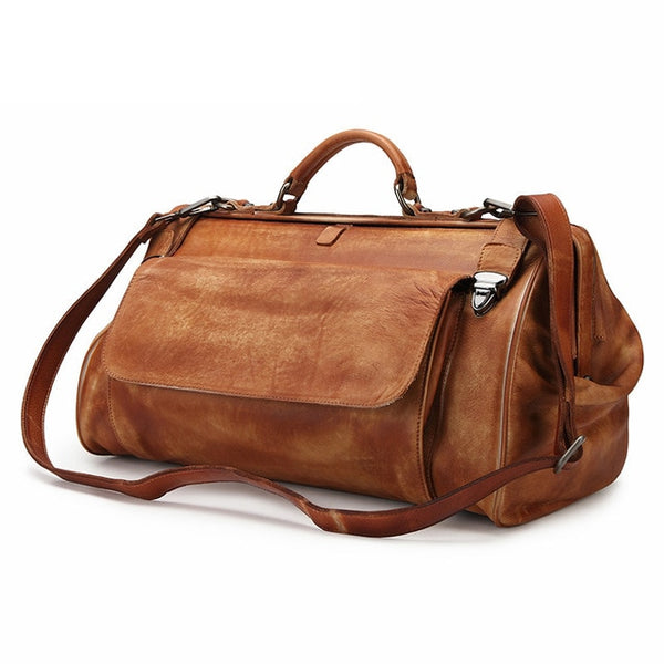 Crazy Horse Genuine Leather Travel Bag Men Vintage Travel Duffel bag big Cow Leather Carry On Luggage Weekend large shoulder Bag
