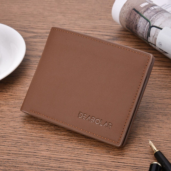 New men's wallet fashion smooth soft leather cross-section multi-function wallet tide short men's wallet quality assurance