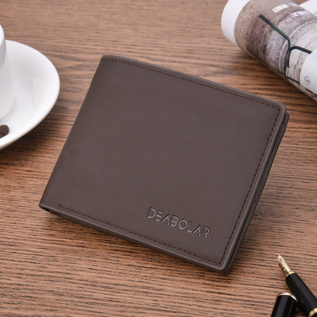 New men's wallet fashion smooth soft leather cross-section multi-function wallet tide short men's wallet quality assurance