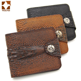 mens wallet leather genuine short purse billetera hombre men wallets vintage style cartera hombre crocodile  Alligato portemonne