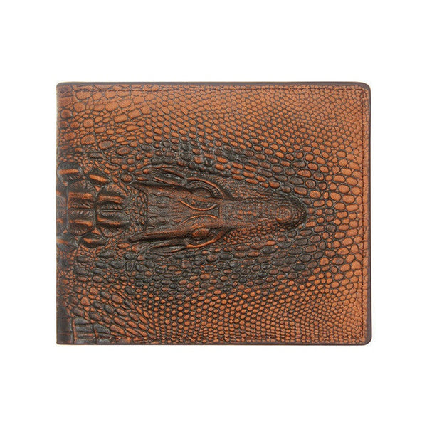 mens wallet leather genuine short purse billetera hombre men wallets vintage style cartera hombre crocodile  Alligato portemonne