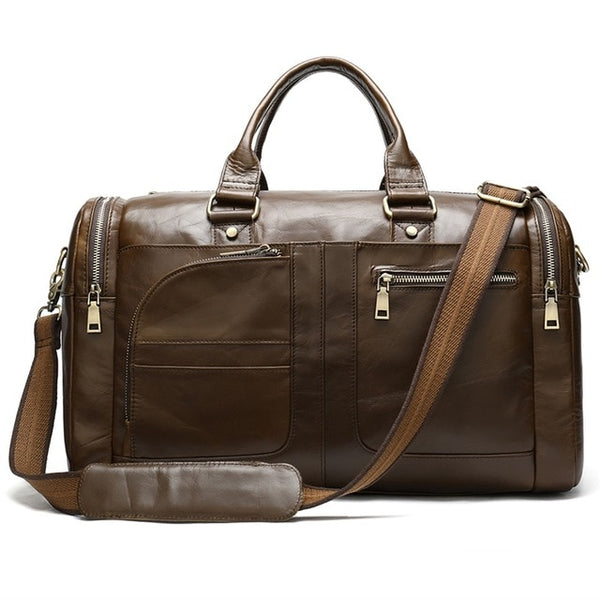 WESTAL men's travel bag genuine leather duffle bag men's overnight bag vingate weekend bag leather travel bag luggage business