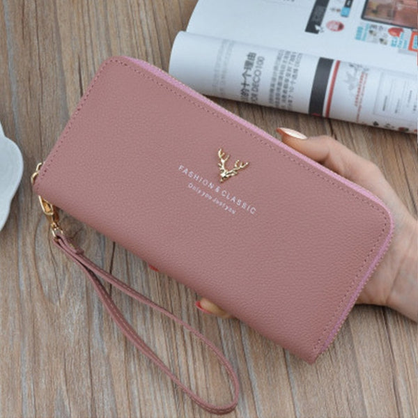 Wallet Women 2019 Quality Female Purse Female Wallet PU Leather Long Purse Black/pink/blue/green/gray Famous Brand Designer