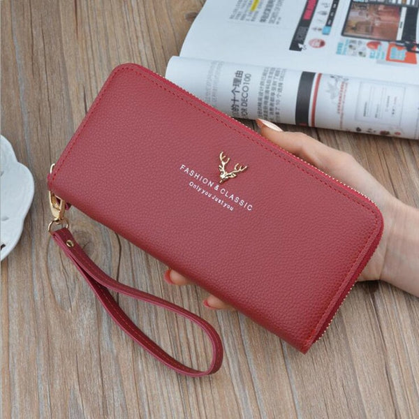 Wallet Women 2019 Quality Female Purse Female Wallet PU Leather Long Purse Black/pink/blue/green/gray Famous Brand Designer