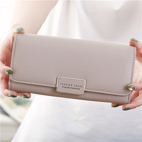 NEW Women's Wallet Ladies Leather Purses Hasp Clutch Long Zipper Phone Holder 2019 Female Wallets Coin Pocket Card Money HC132