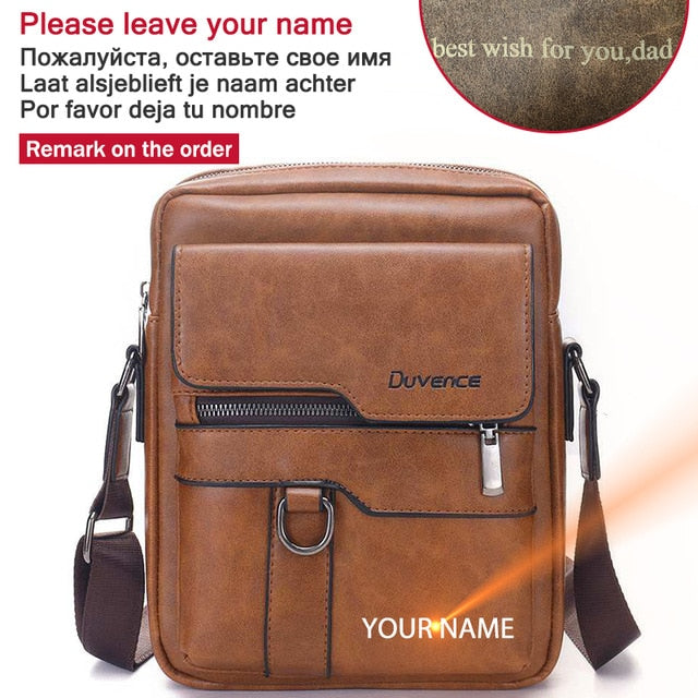 Fashion Men Shoulder Bag for 10.5" ipad Men PU Leather Flaps Men's Crossbody Bags Business Brown Flap Male Solid Messenger Bag