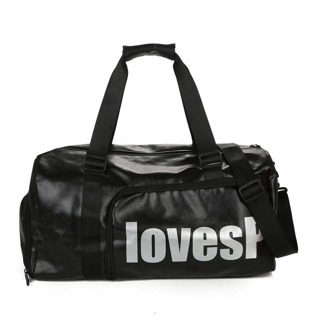 Men PU Leather Travel Bags Women's Handbag Big Tote Hand Luggage Shoulder Bag Luxury Belt Duffle Training Weekend Bag XA771WB