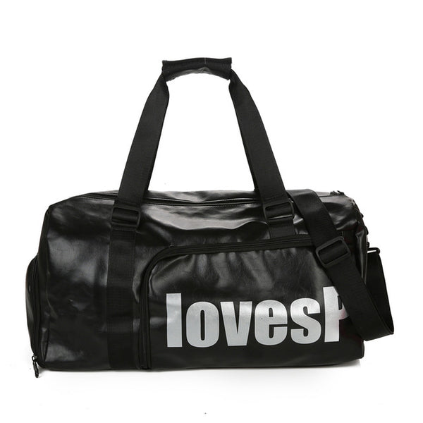 Men PU Leather Travel Bags Women's Handbag Big Tote Hand Luggage Shoulder Bag Luxury Belt Duffle Training Weekend Bag XA771WB