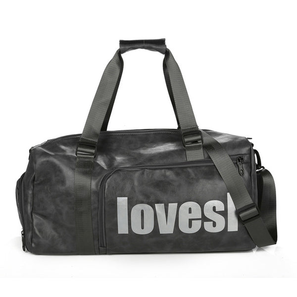Men PU Leather Travel Bags Women's Handbag Big Tote Hand Luggage Shoulder Bag Luxury Belt Duffle Training Weekend Bag XA771WB