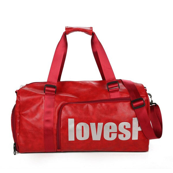 Men PU Leather Travel Bags Women's Handbag Big Tote Hand Luggage Shoulder Bag Luxury Belt Duffle Training Weekend Bag XA771WB
