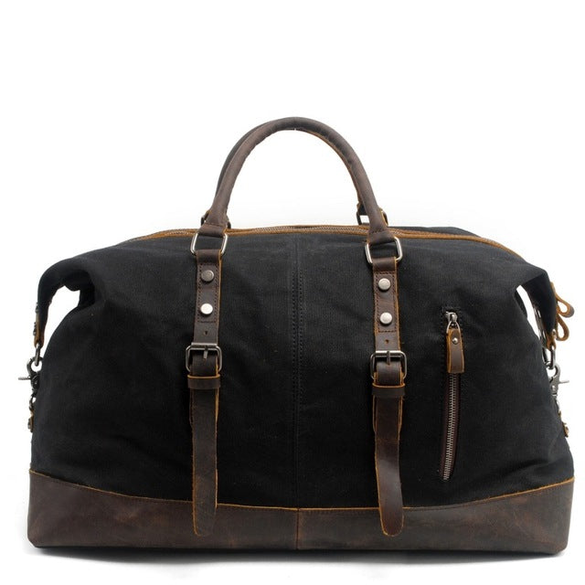 M013 Hot Waterproof Canvas Leather Men Travel Bags Carry On Luggage Bags Men Duffel Bags Travel Tote Large Weekend Bag Overnight