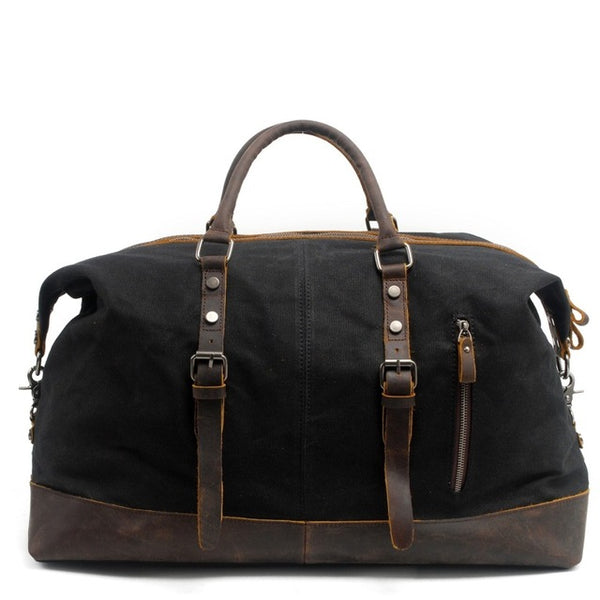 M013 Hot Waterproof Canvas Leather Men Travel Bags Carry On Luggage Bags Men Duffel Bags Travel Tote Large Weekend Bag Overnight