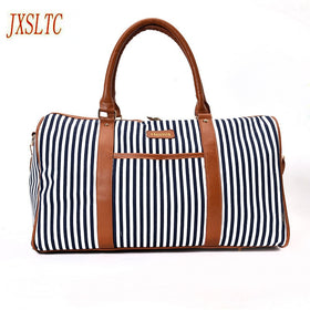 JXSLTC Canvas Leather Women Travel Bag women Travel Duffel Bags Tote Large Weekend Bag Overnight Carry on Luggage Shoulder Bags.