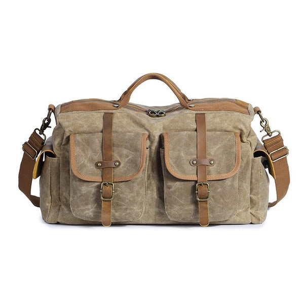 M191 Waterproof Duffel Bag Men Canvas Weekend Bags Vintage Military Shoulder Handbag Leather Travel Tote Large Overnight Bag New