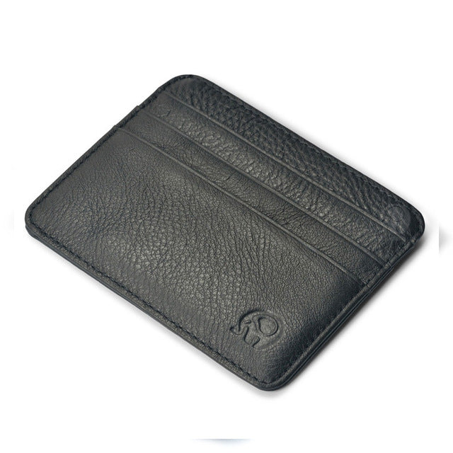 New Arrival Mini Wallets 12 Colours Ultra-thin Card Holder Mens Business Small Genuine Leather Purse Leather Card Case 6 Slots