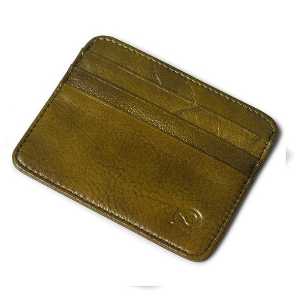 New Arrival Mini Wallets 12 Colours Ultra-thin Card Holder Mens Business Small Genuine Leather Purse Leather Card Case 6 Slots