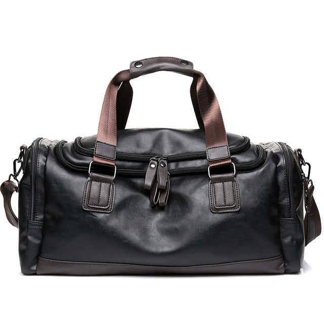 Luxury Brand Travel Bag Leather Casual Men Handbag Big Tote Large Capacity Weekend Luggage Duffle Bag Male Black Shoulder Bags