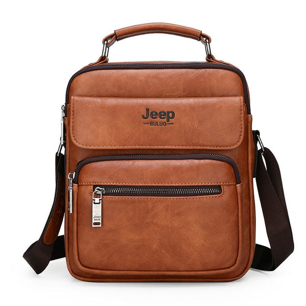 JEEP BULUO Big Size Men's Handbags Famous Brand Man Leather Crossbody Shoulder Messenger Bag For 9.7 inch iPad Casual Business